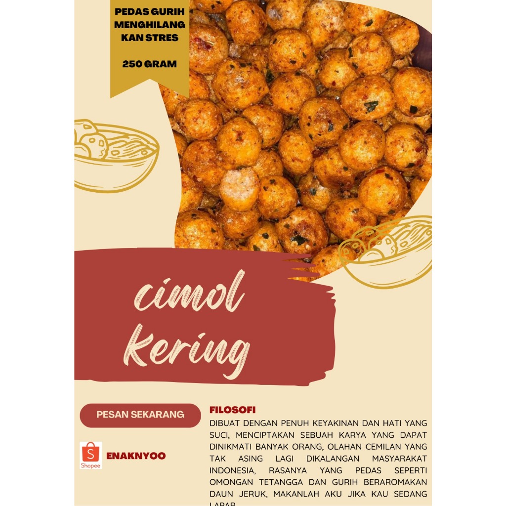 

Cimol Kering Pedas Gurih 200 gram