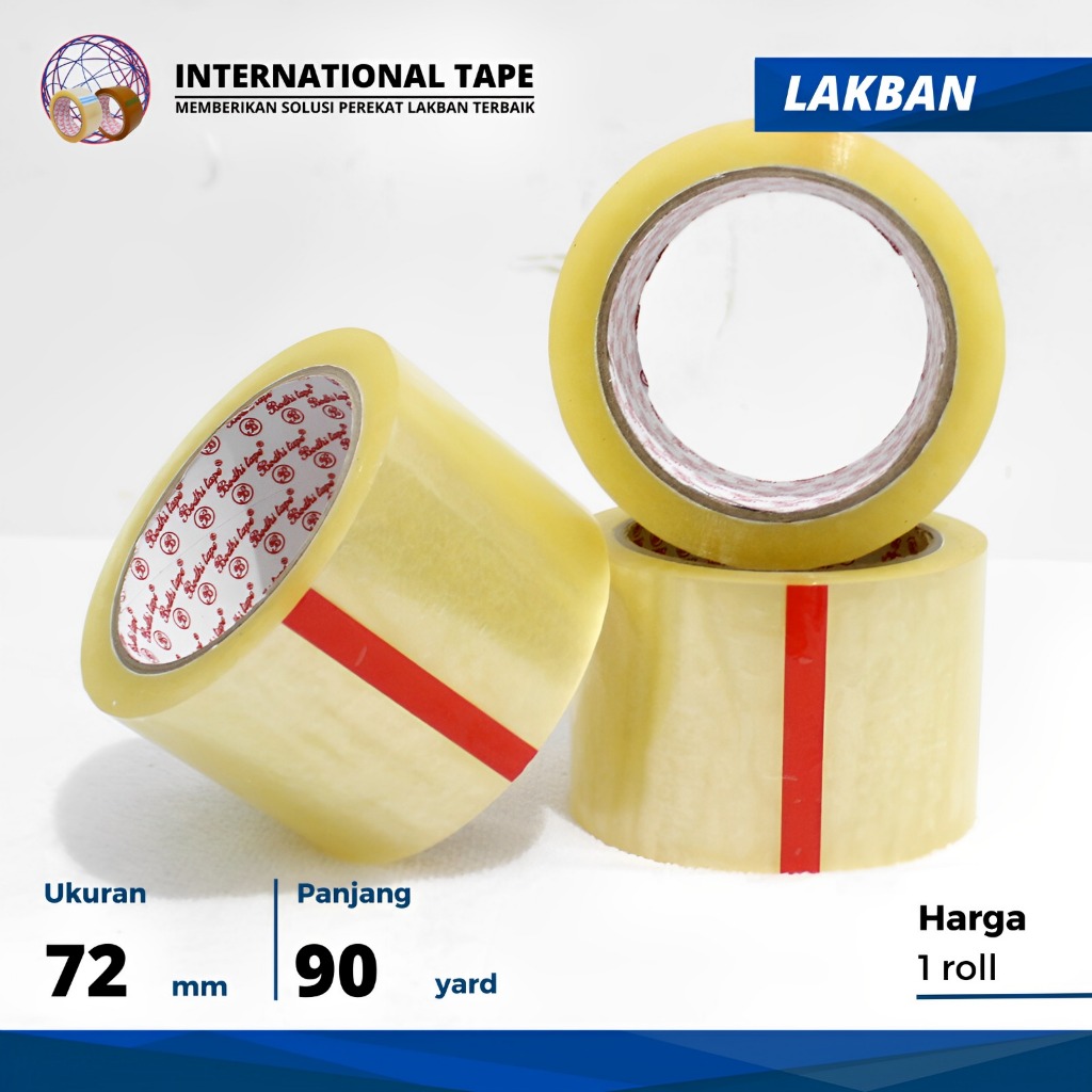 

LAKBAN OPP lakban BODHI " bening coklat 72mm x 90 yard TAPE "PERPCS" HARGA GROSIR