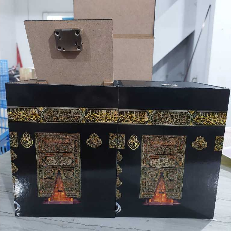 Souvenir Haji Umroh Murah Celengan Kabah + Kunci Besar Jumbo Kecil bahan kayu mdf 20 cm kotak amal