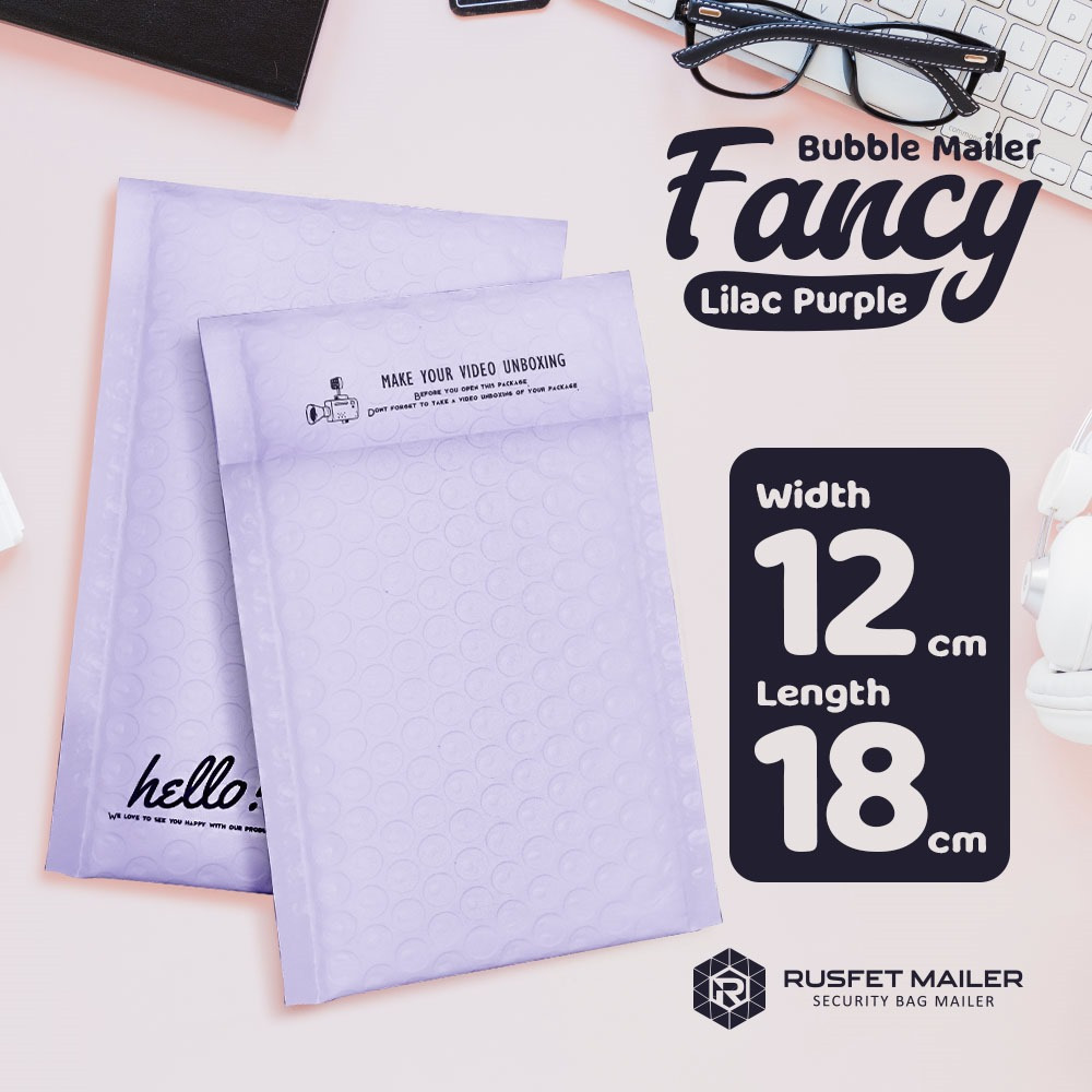 Amplop Bubble Lilac Purple 12x18 Rusfet Bubble Mailer Murah