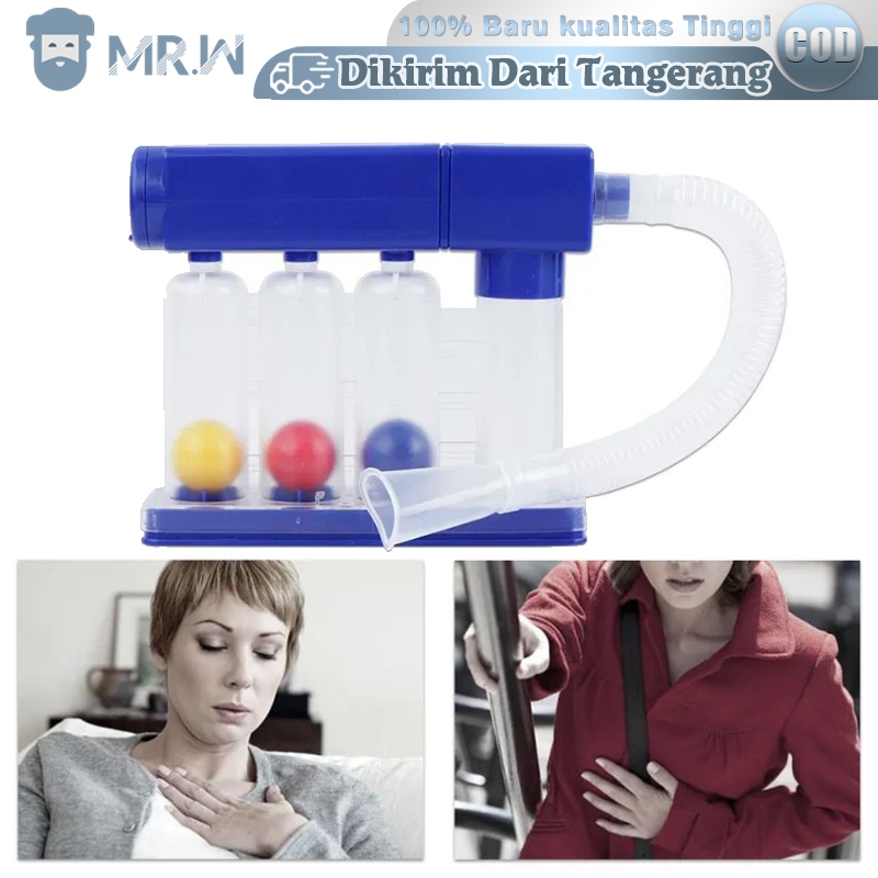Incentive Spirometry 3 Bola Fisioterapi Nafas Spirometer Adjustable Spirometer Portable Alat Spirome