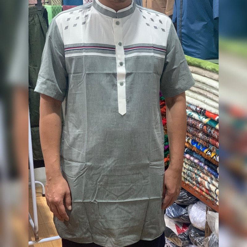 Baju Kurta Pakistan Dewasa Al-Luthfi Lengan Pendek ~ Koko Kurta Dewasa Al Luthfi Premium Cotton Orig