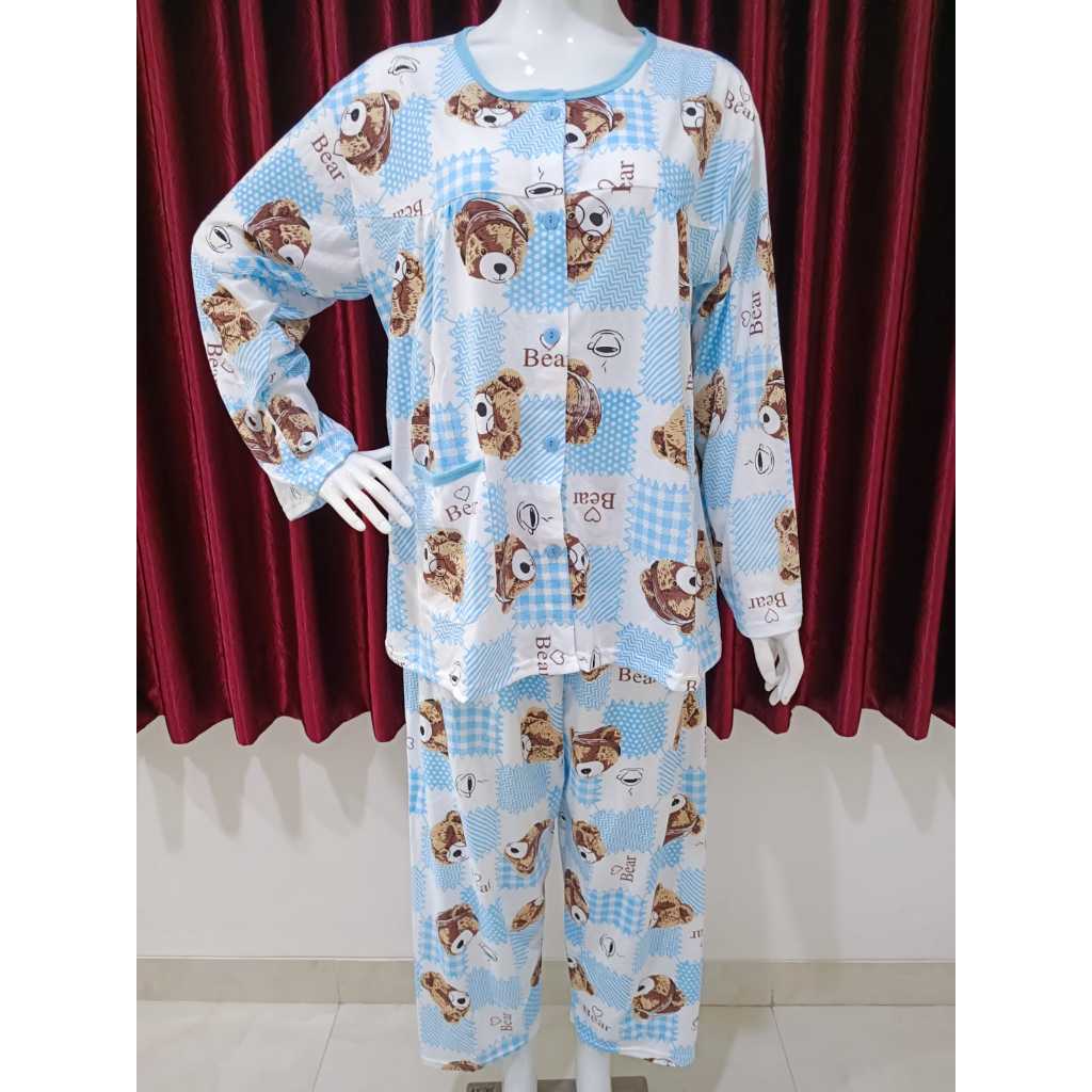 Pakaian Tidur Wanita/Stelan PP XXL BKH/Full Kancing Depan K5/Stelan BUMIL/BUSUI