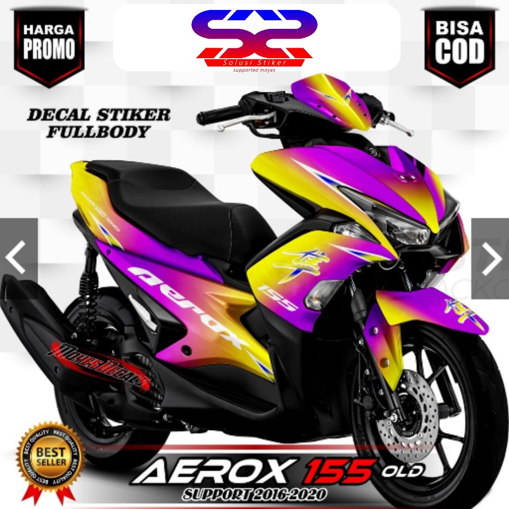 Stiker Decal Variasi Motor AEROX 155 Old Fullbody Desaind Bunglon Kuning