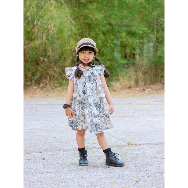 dress anak - tunik anak - gaun anak - baju anak - dress anak motif dior - dress anak motif abstrak -