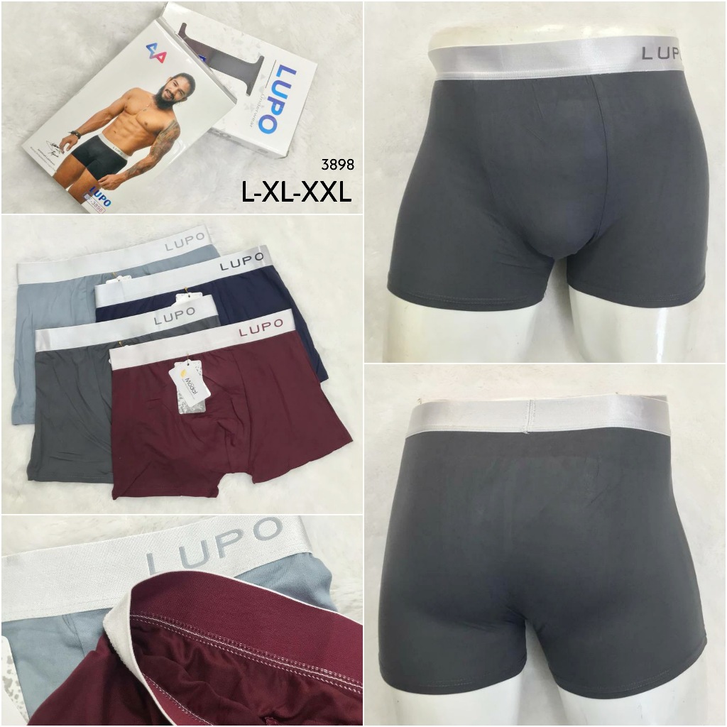 TB - 3pcs Celana Dalam Boxer Pria M L XL XXL CD Cowok Pakaian Dalam Katun Polos Underwear Laki-laki 
