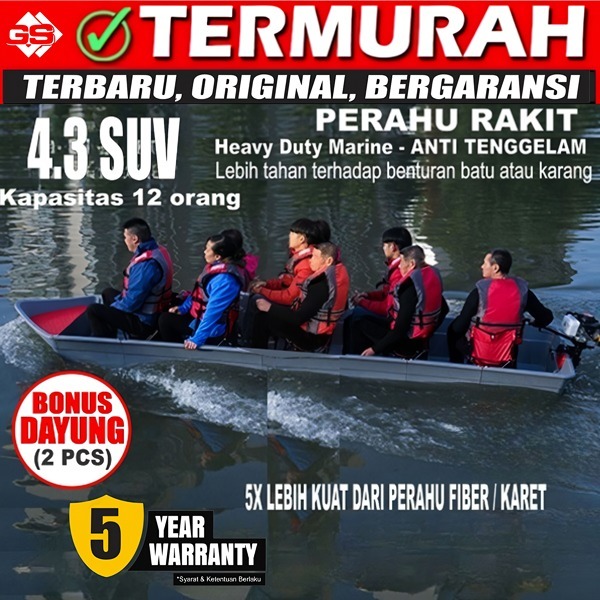 Perahu Rakit Folding Boat 3.8 Meter / bukan perahu karet / bukan perahu fiber