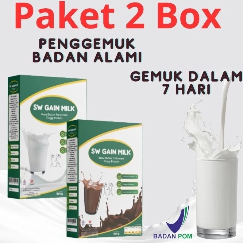 

FLASH SALE 2 Box paket susu penggemuk badan Weight Gain milk Super weight gain murah