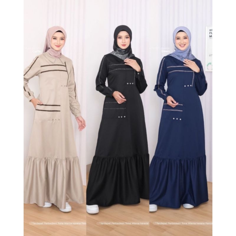 TERMURAH | BEST SELLER | DRESS GAMIS CASUAL FORMAL DAILY AYUMI 450 BY ETHICA ELFA | NAVY | BLACK | K