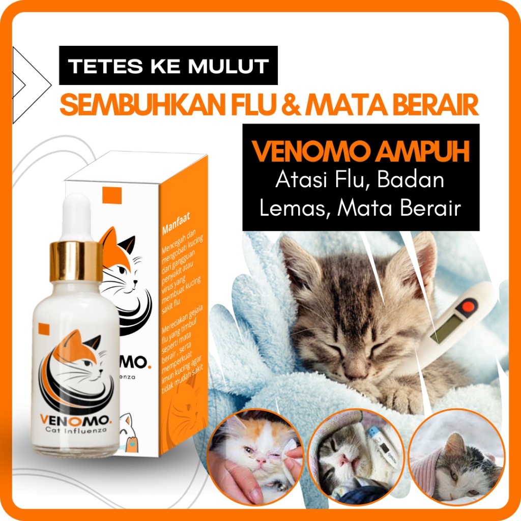 Termurah dan terbaik Venomo  Obat Flu Kucing Terbaik Formulanya Mengatasi Flu Bersin badan lemas dn 