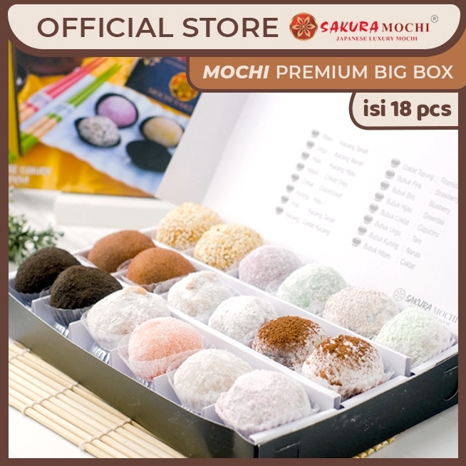 Original Premium Big Box 18pcs Mochi Sakura  Sakura Mochi  Mochi Sakura jogja grosir