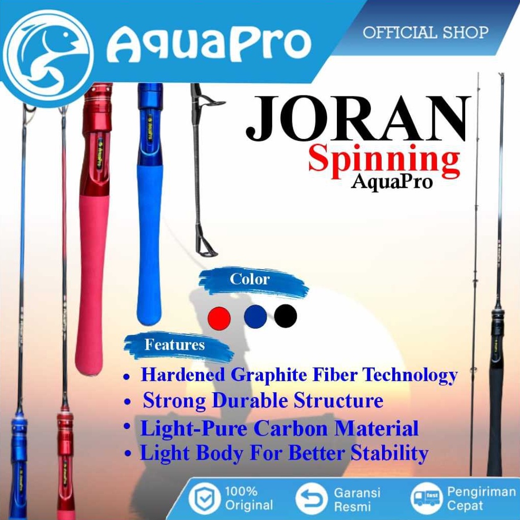 Stok terbaru Aquapro Joran Pancing Spinning Rod Ultralight 26LB Joran Pancing Casting Carbon Ultrali