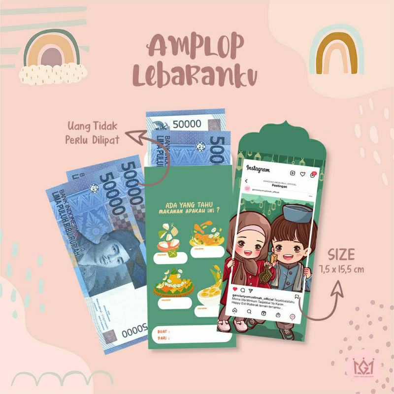 

Unyu Muslimah 1 pack isi 8 lembar Amplop Unyu Amplop THR Amplop Lebaran