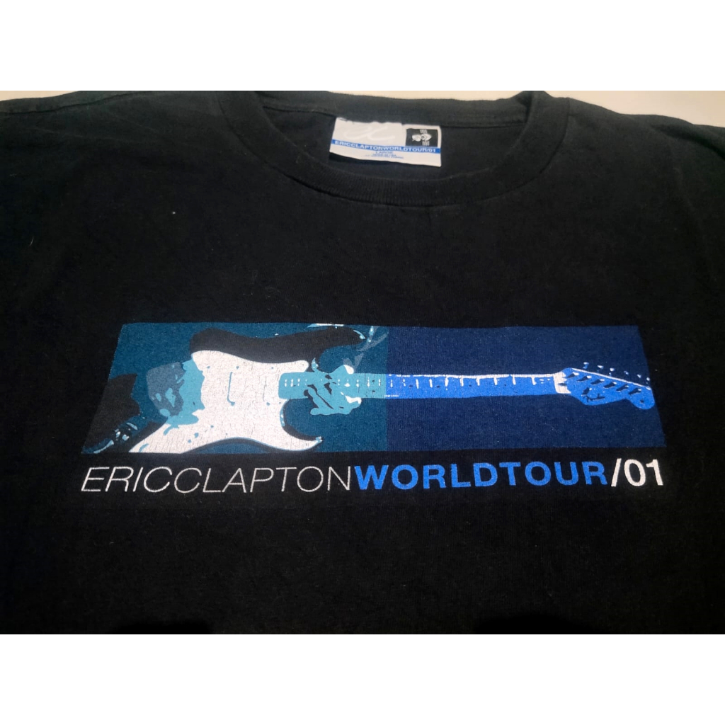 T-Shirt Eric Clapton Kaos Eric Clapton World Tour Vintage 2001 Made In USA