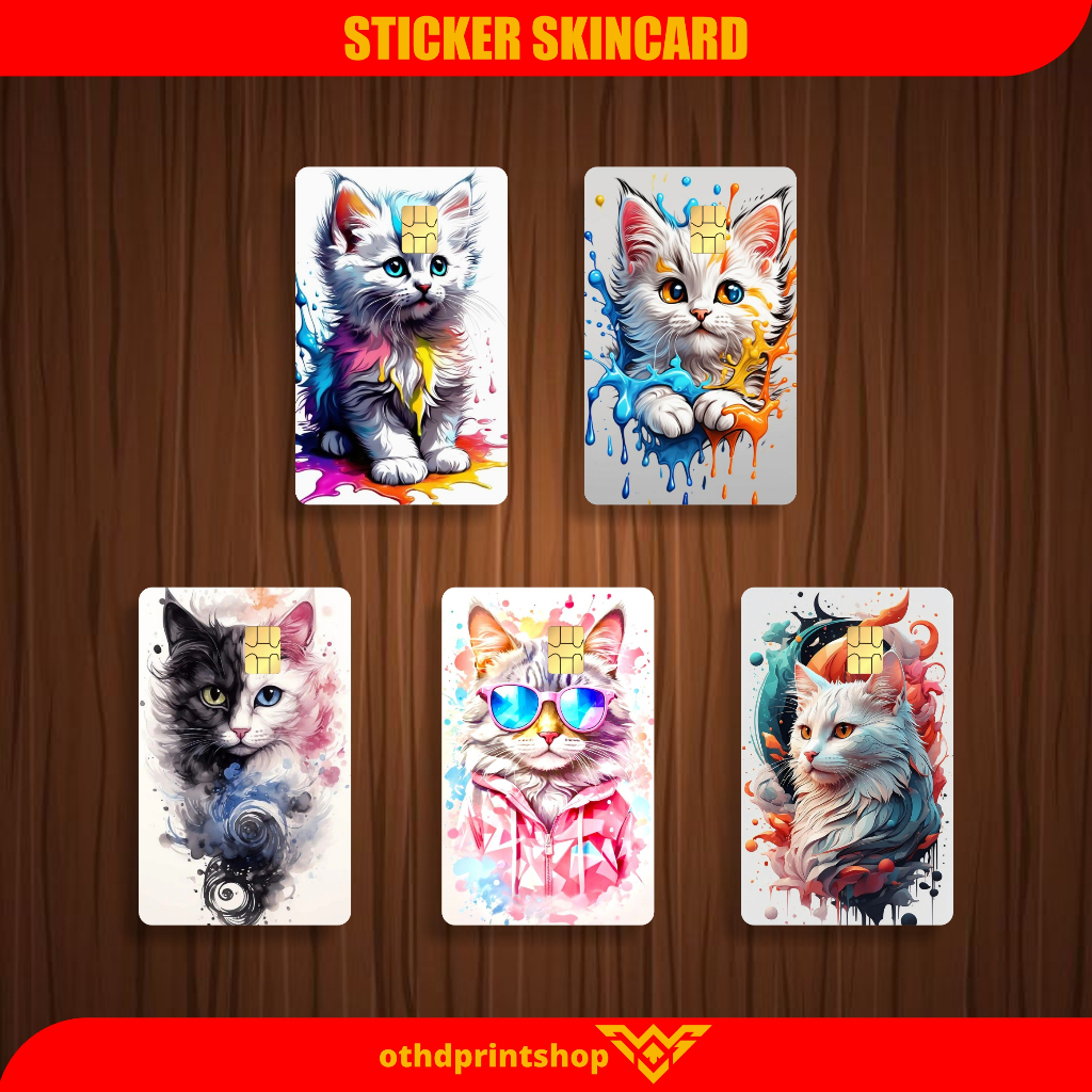 

Stiker KUCING Lucu Aestetic Sticker ATM Pelindung Kartu Vinyl ATM Debit Credit Emoney Flazz Stiker