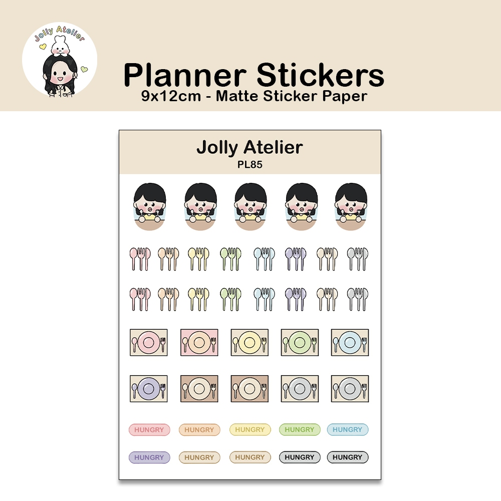 

Hungry / alat makan stickersheet | Planner sticker [jollyatelier]