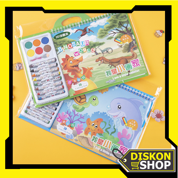 

Diskon Shop - S6151 3D Coloring Book Bundle / Set 3D Coloring Book / Buku Melukis Melatih Kemampuan Motorik Anak / Set Peralatan Mewarnai dengan Crayon Cat Air