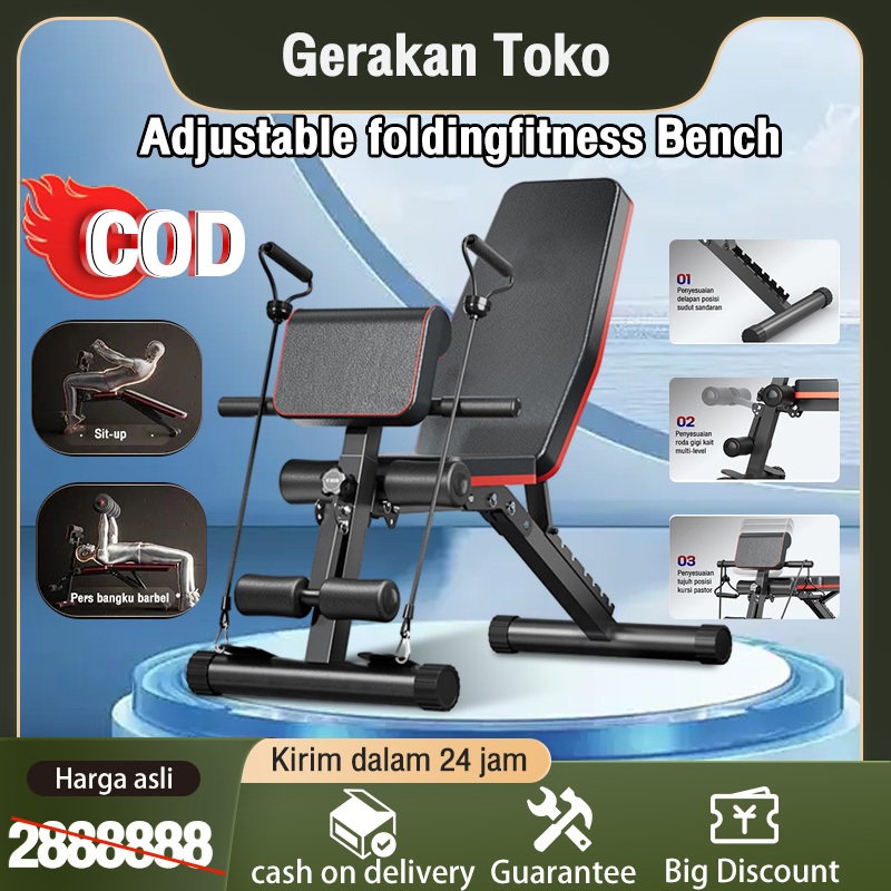 Gym Fitness Adjustable Press Sit up Bench Dumbell Stool Speeds/Sit Up Bench Alat Olahraga Fitness Ku