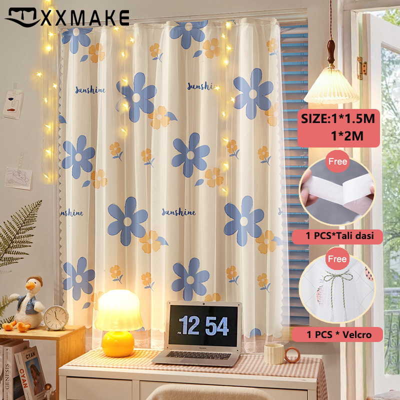 XXMake Gorden Tempel Blackout Magic Stiker Dua Sisi Motif Kartun Lucu / tirai jendela /gorden aesthe