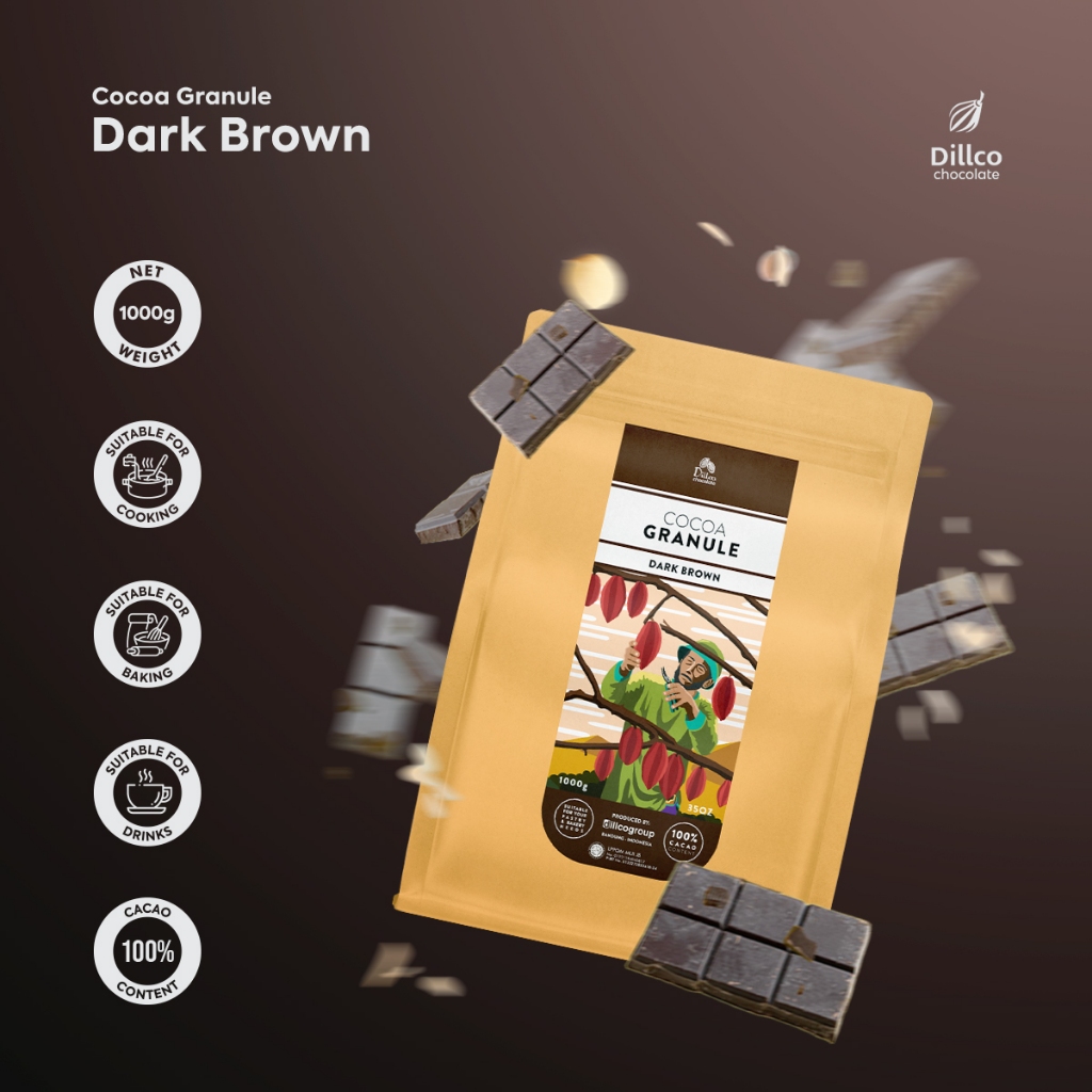 

DILLCO CHOCOLATE - Cokelat Bubuk Pure Cocoa Powder Dark Brown 1kg