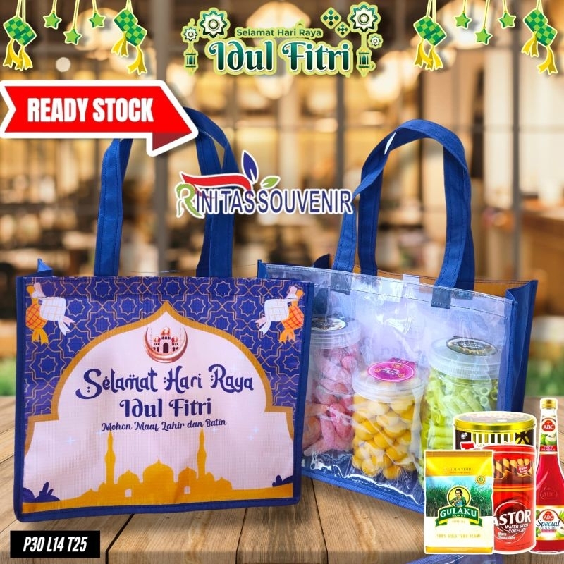 

tas parcel lebaran idul Fitri goodiebag idul fitri ready stok tas lebaran mika tas idul Fitri mika 30x14x25