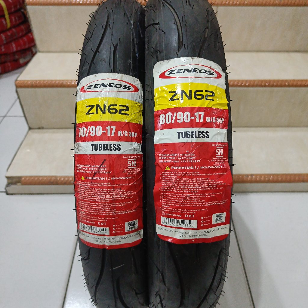 BAN TUBELESS 70/90-17 & 80/90-17 ZENEOS ZN62 ORIGINAL