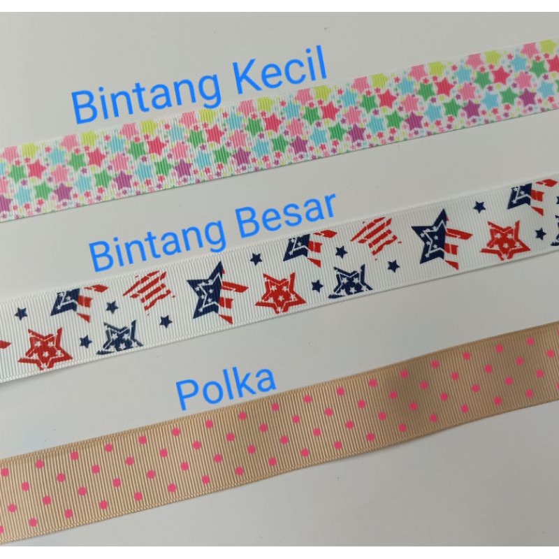 

Pita Grosgrain 1" Bintang - Polka