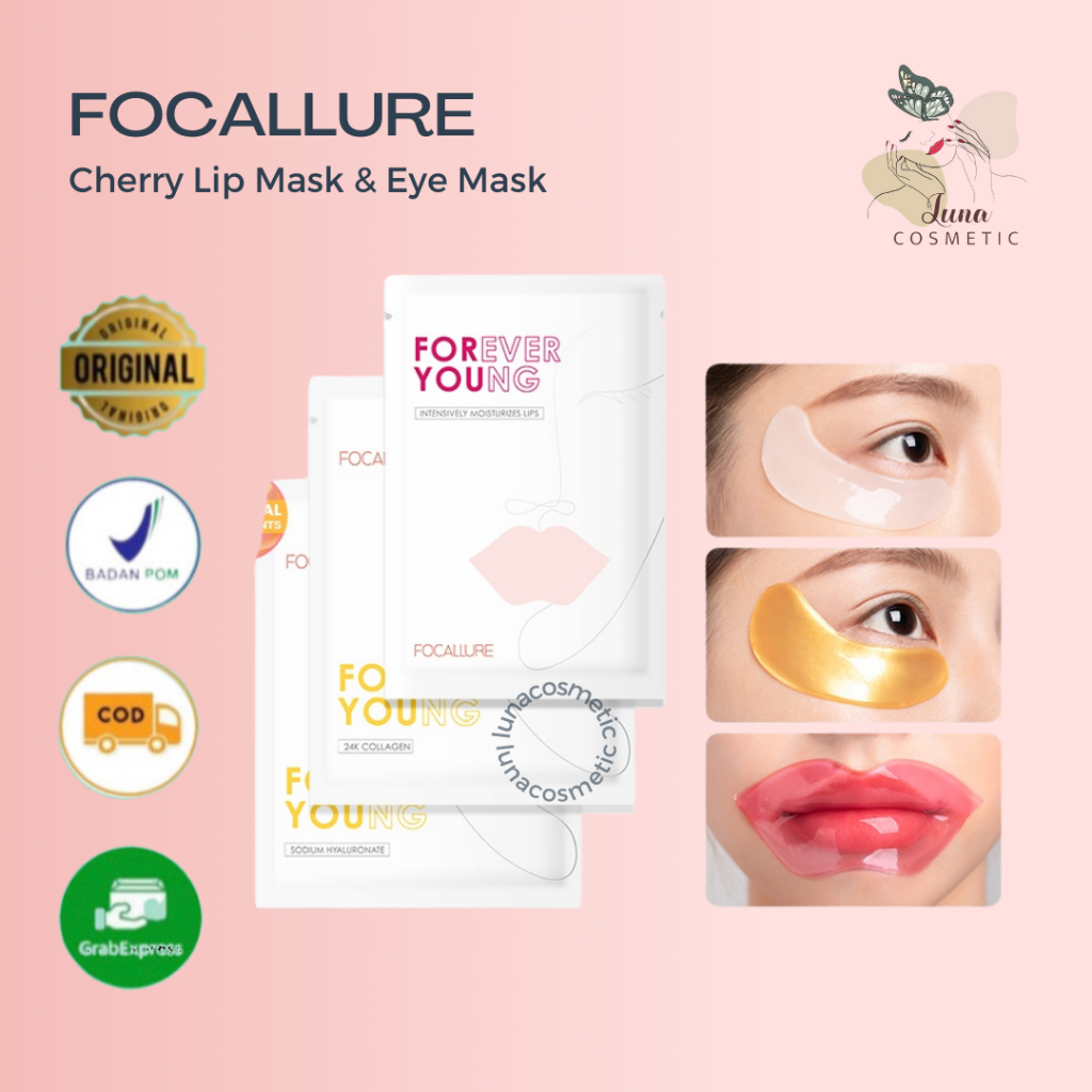 FOCALLURE Collagen Crystal 24K Gold Pure Luxury Eye / Hydra-Gel Eye Mask  / Moisturizing Lip Mask