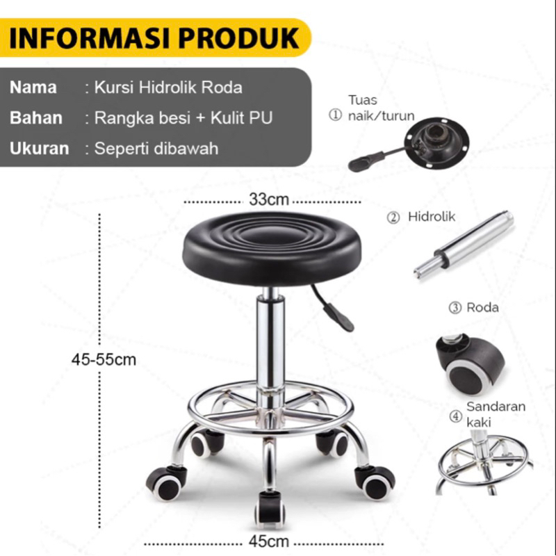Kursi Bar / Kursi Stool / Kursi Hidrolik / Kursi Lab / Kursi Salon / Kursi Serbaguna / MEDAN SUMUT