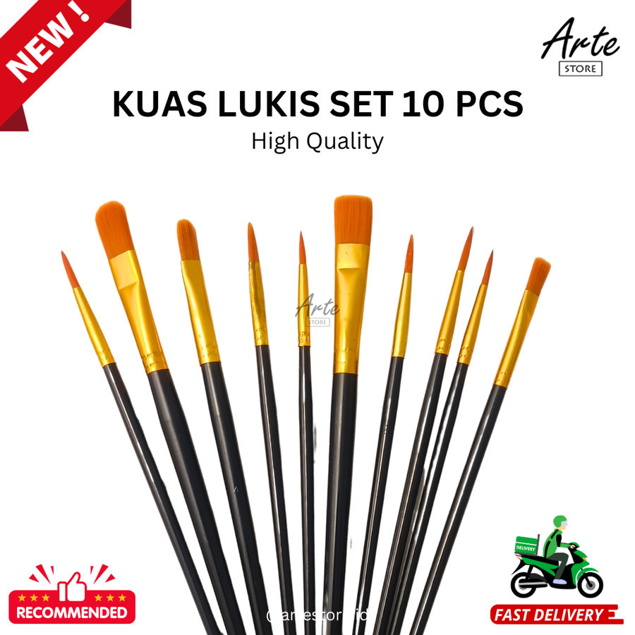 Kuas Lukis Set 10 pcs