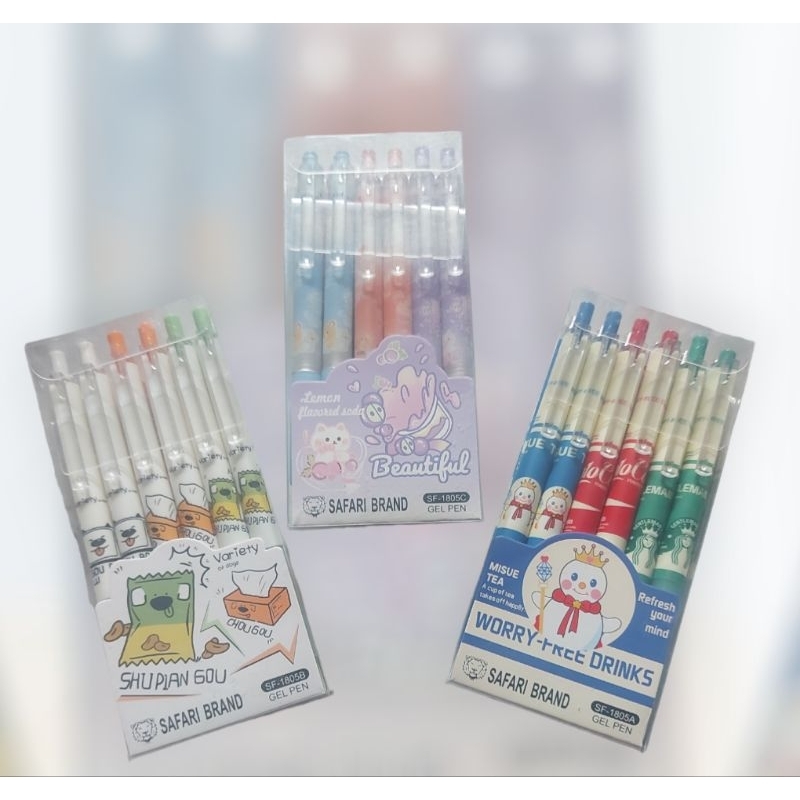 

Pulpen Clik Gel (12pcs)|| Pulpen Cetekan Fancy Sf1805