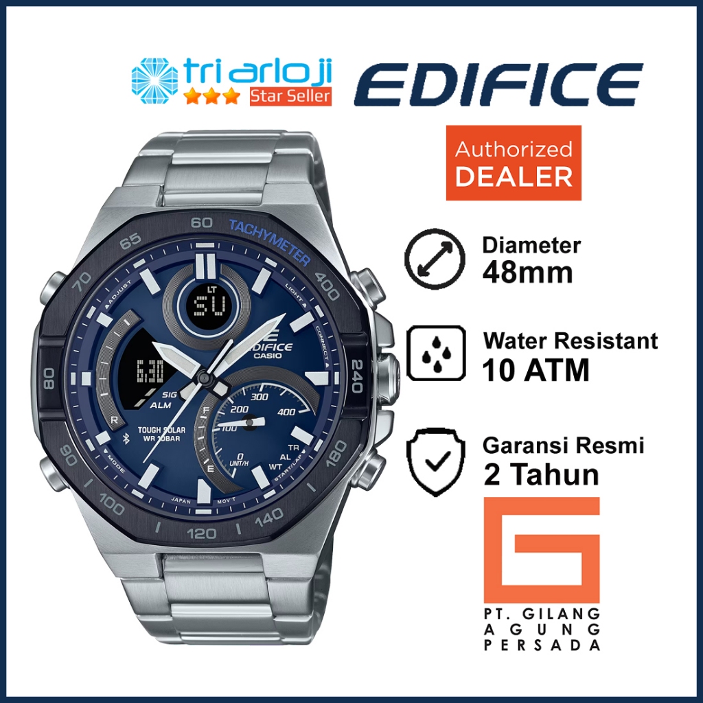 Casio EDIFICE ECB-950DB-2ADF Jam Tangan Pria Bluetooth ECB-950DB-2A ECB-950DB ECB950 ECB-950DB-2