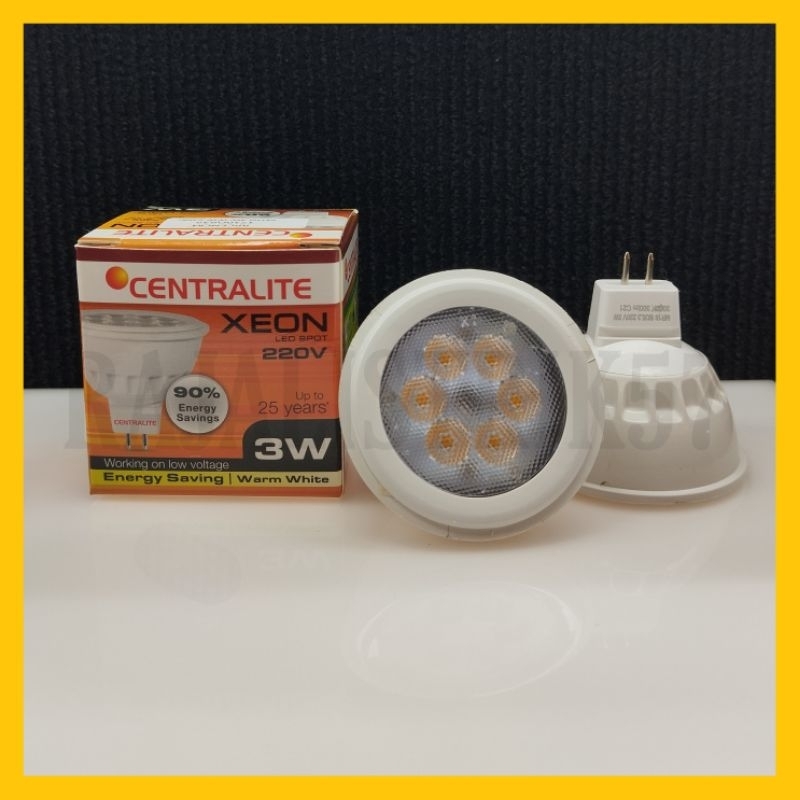 Centralite Xeon MR16 Led 3 Watt Warm White 12V dan 220V Centralite