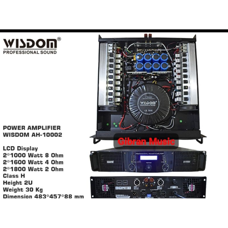 Power Amplifier Wisdom AH 10002 - channel
