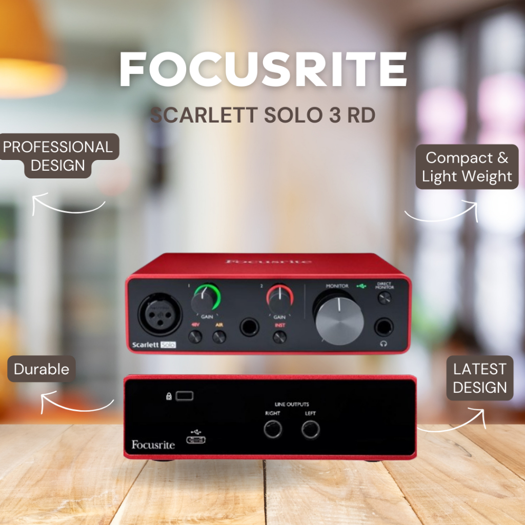 SOUNDCARD FOCUSRITE SOLO 3 RD / SOLO3RD / SOLO-3RD USB AUDIO INTERFACE PRODUK RESMI FOCUSRITE