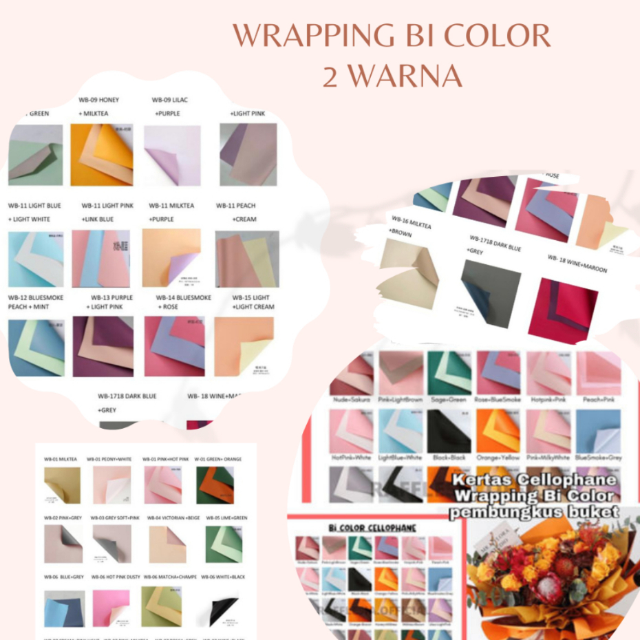 

{20 LEMBAR} KERTAS CELLOPHANE BI COLOR FLORAL WRAPPING PAPER FLOWER DUA WARNA BUKET BUNGA WATERPROOFMURAH