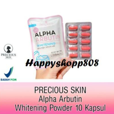 [ ALPHA ARBUTIN KAPSUL ] Precious Skin Thailand Alpha Arbutin Whitening 3 Plus / Powder Pemutih Badan / Bubuk Lotion 2500mg / Bubuk Pemutih Badan / Bubuk