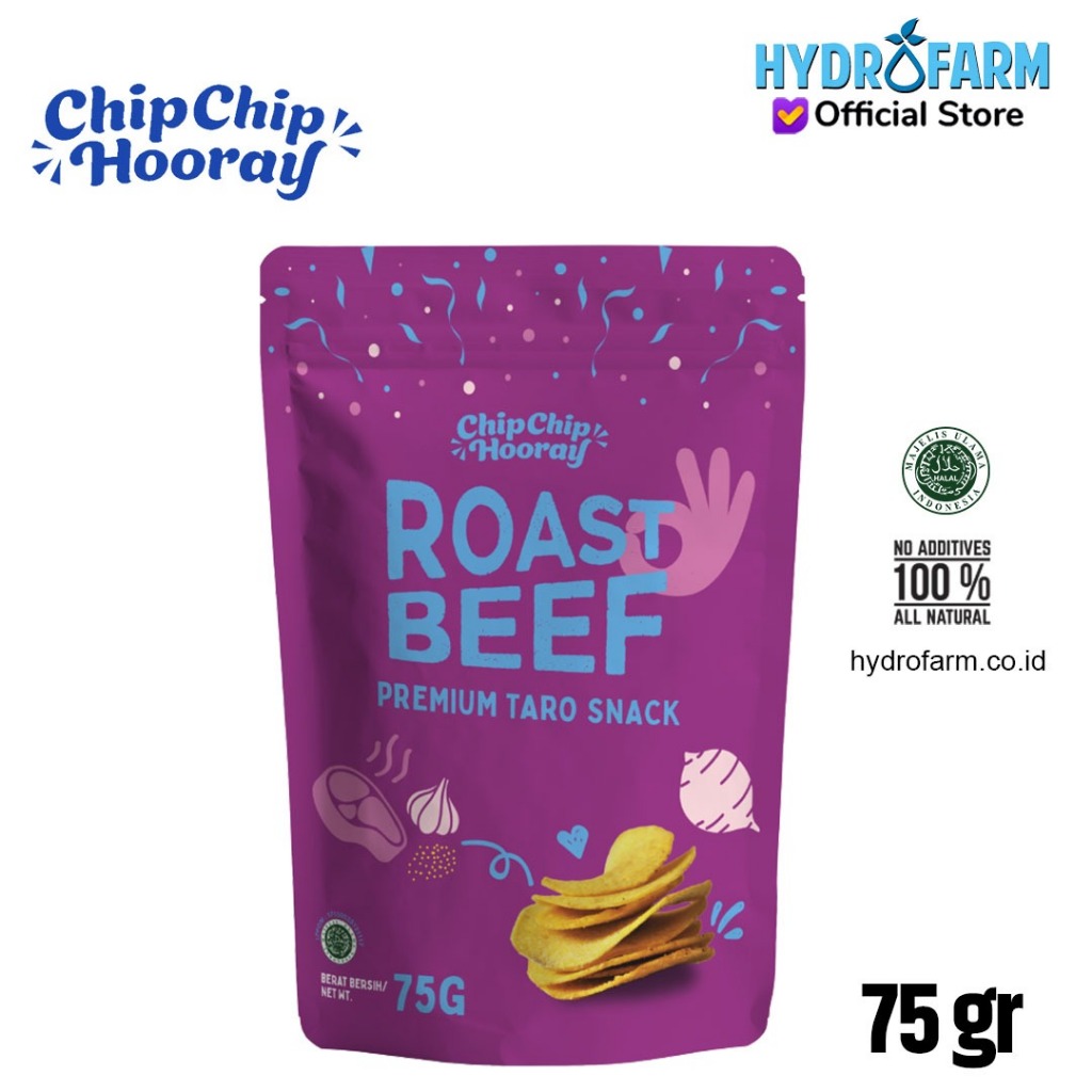 

Chip Chip Hooray - Premium Taro Snack / Keripik Talas (Roast Beef)