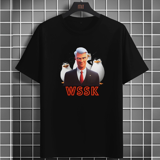 KAOS MEME GANJAR PENGUIN WSSK TSHIRT HITAM DISTRO WONG SAYA SUKA KOK