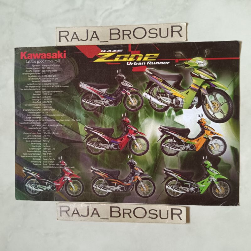 Poster brosur katalog Kawasaki Kaze Zone/Ninja 150 RR/Ninja 150 R/Kaze ZX 130 Baby Ninja/Blitz/Blitz