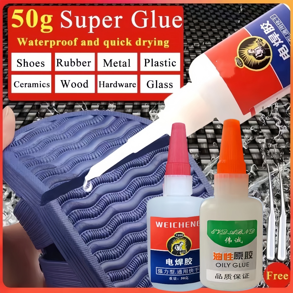 

50g Lem Cair Serbaguna Welding Oliy Solder Perekat Lem Super Lem Las Glue Lem Las Berminyak untuk Kayu Keramik Plastik Sepatu Lem Kuat Universal Rumah Tangga Multifungsi Cepat Kering