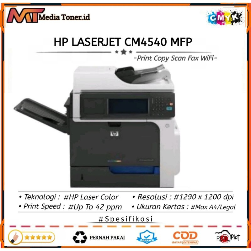Printer hp laserjet CM4540 MFP multifungsi color laserjet