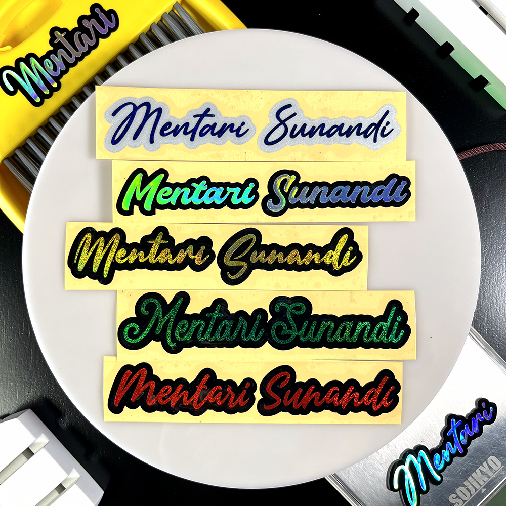 

Stiker Nama Cutting Hologram 2 Warna, Ukuran 2x7cm Model Huruf Estetik