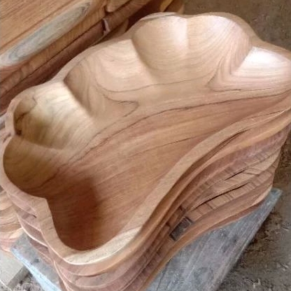 mangkok kayu jati/mangkok kayu/mangkok model kerang