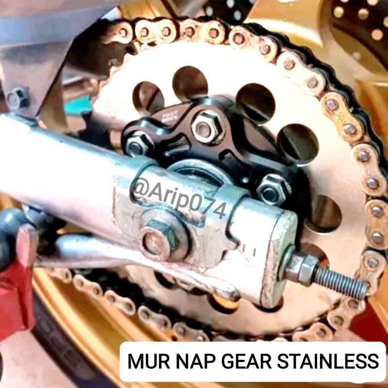 MUR NAPGEAR NINJA R SS RR ZX150 MUR GEAR BELAKANG SATRIA FU GSX MUR NAP GEAR STAINLESS M8 MUR GEAR B