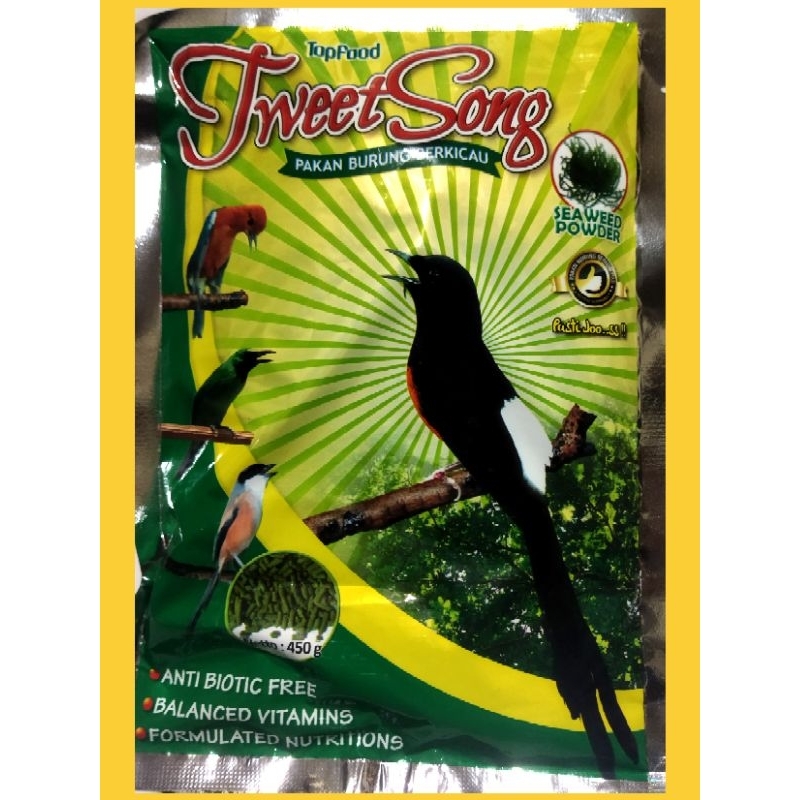 TWEET SONG HIJAU + EXTRA SEAWEED POWDER (RUMPUT LAUT) COCOK SEGALA JENIS BURUNG KICAUAN