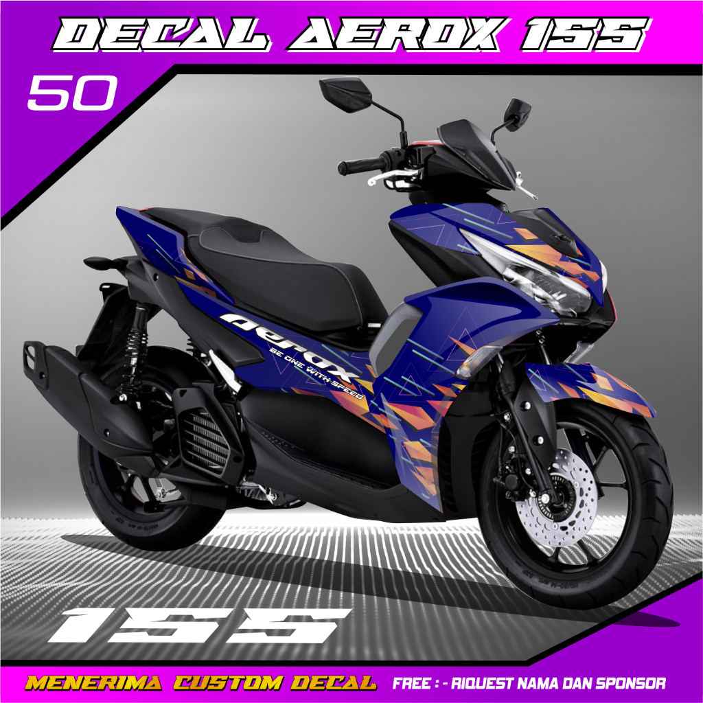 Decal Stiker Aerox New Nvx 155 Connected Full Body Biru