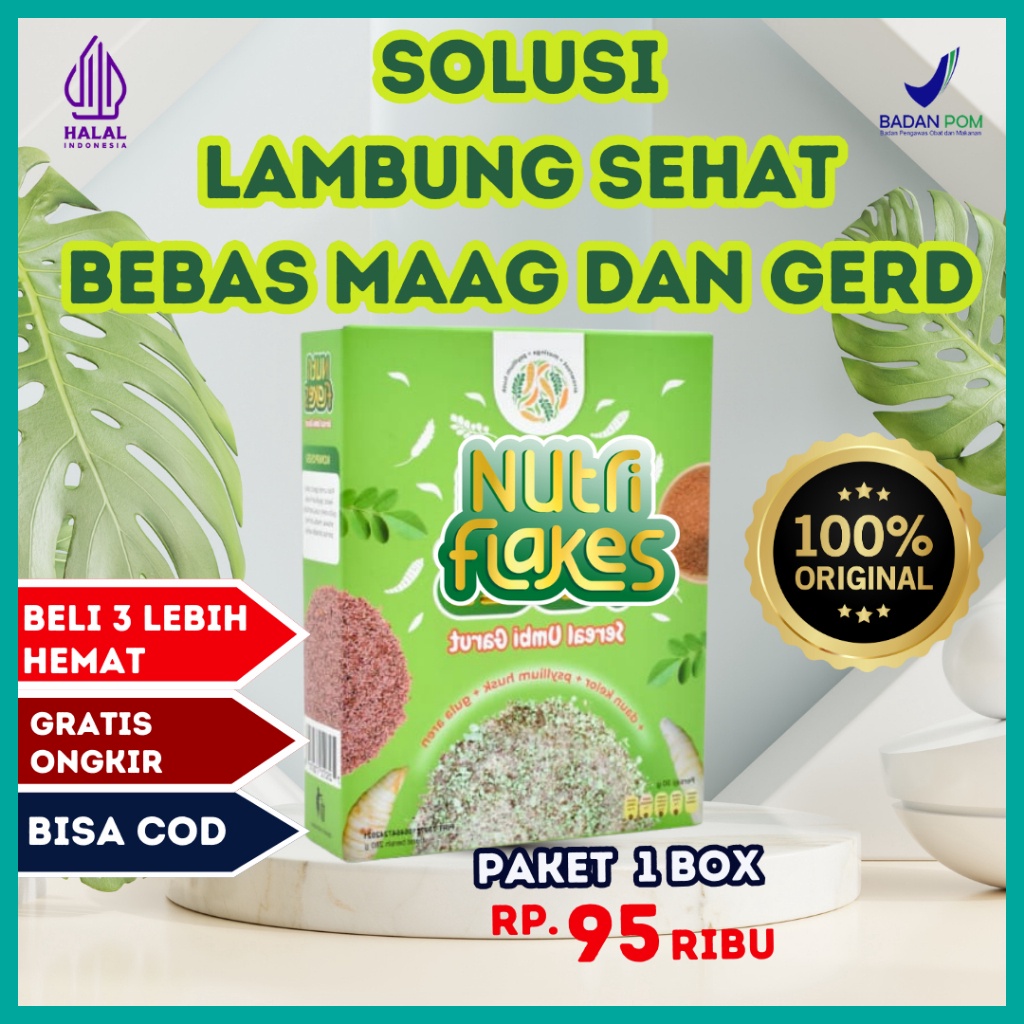 

Star NUTRIFLAKES ORIGINAL Sereal Sehat Umbi Garut Atasi Masalah Lambung Maag Anxiet Gerd Tanpa Efek Samping
