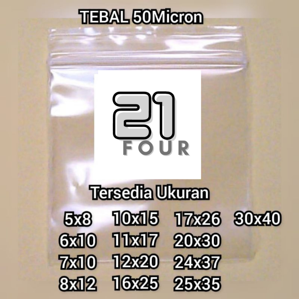 Kantong Plastik Klip Snack PP Ziplock 12x20 cm isi 100pcs Tebal 0.5