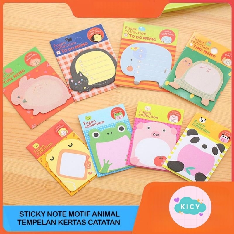 

[KICY] Sticky Notes Mini Motif Hewan Lucu Memo Note Karakter Animal